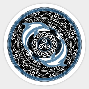 Celtic Dolphin and Celtic triskelion Sticker